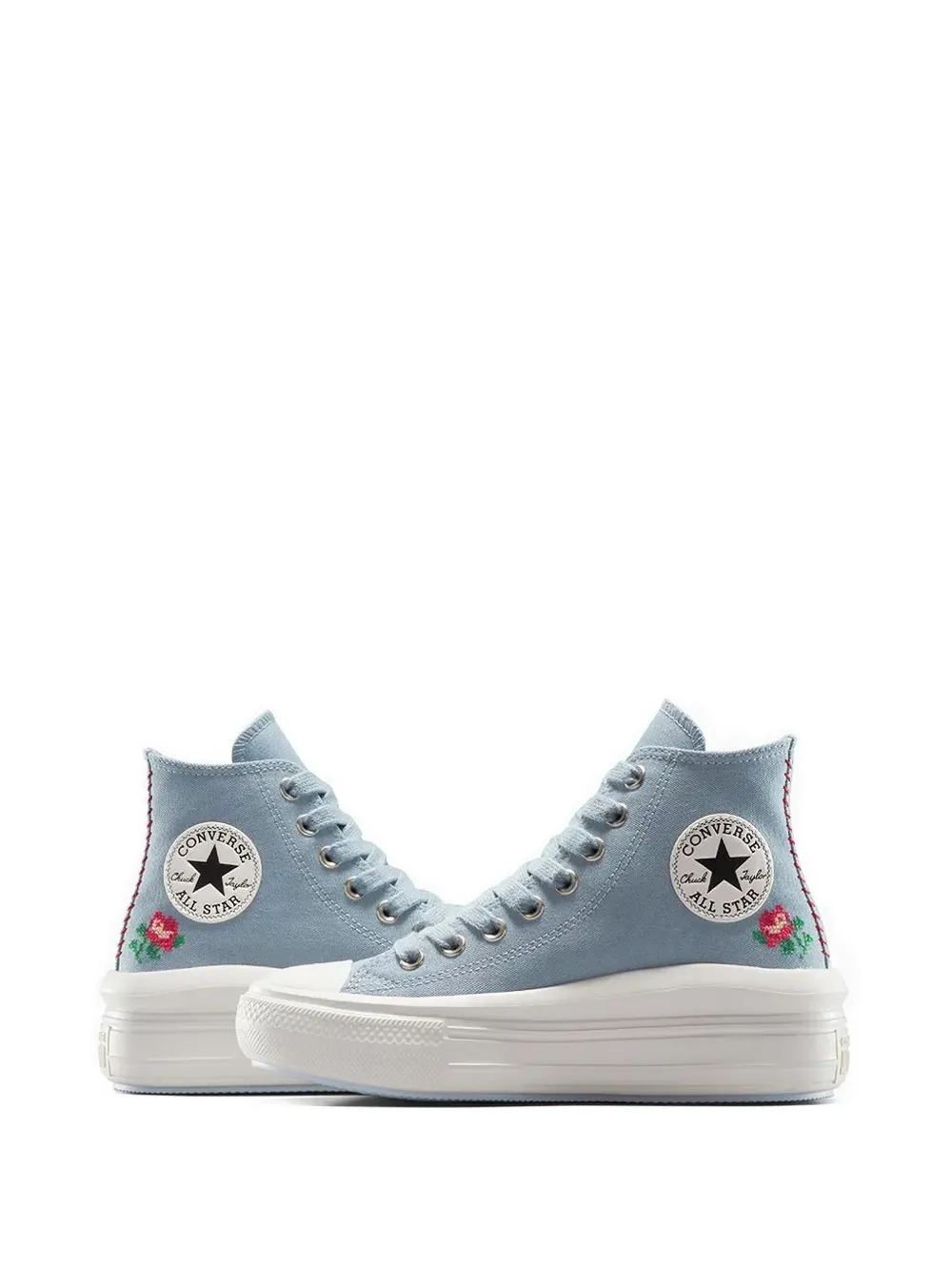 Converse Run Star Motion Embroidered Platform Sneakers In Blue