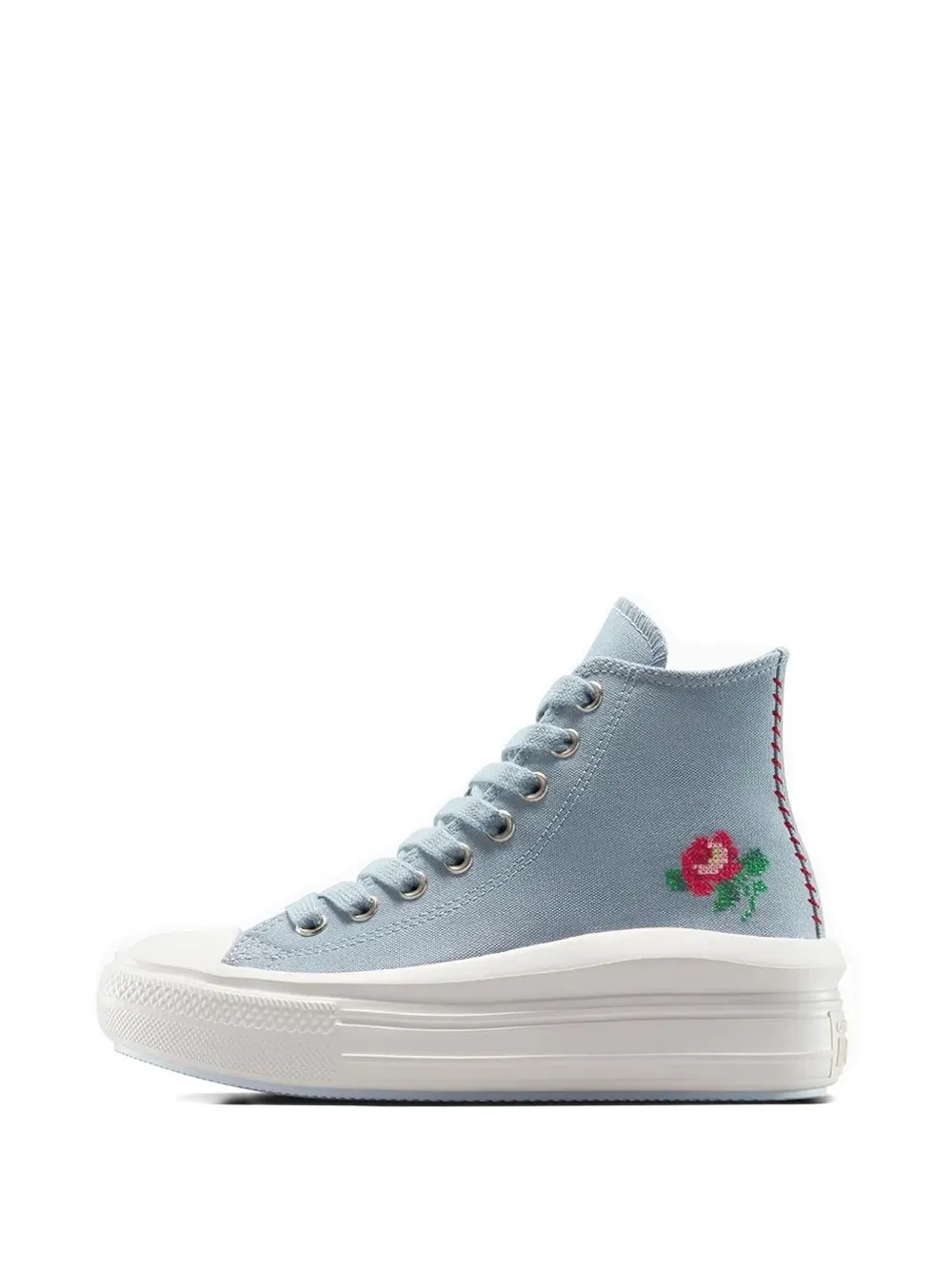 Converse Run Star Motion Embroidered Platform Sneakers In Blue