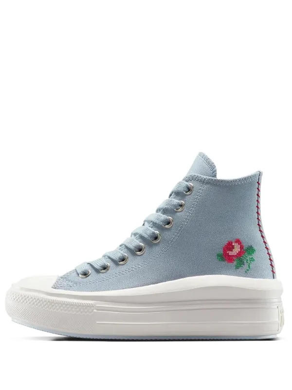 Converse Run Star Motion Plateau-Sneakers Mit Stickerei Blau