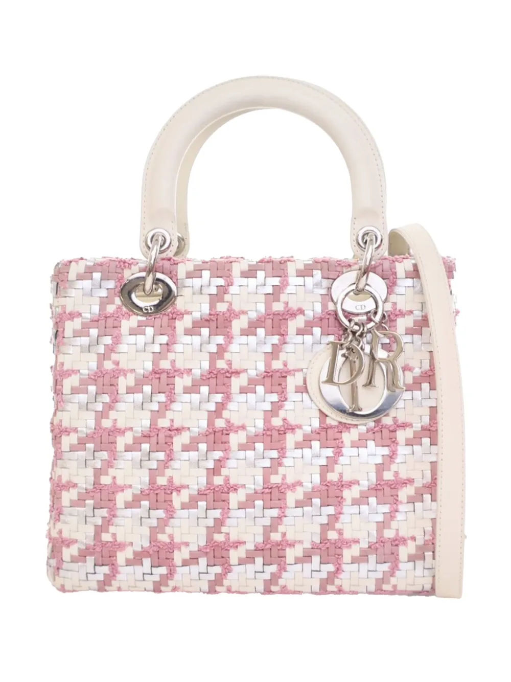 Christian Dior Pre-Owned 2013 ミディアム ラムスキン&ツイード レディ ディオール サッチェルバッグ - Christian Dior Pre-Owned 2013 ミディアム ラムスキン&ツイード レディ ディオール サッチェルバッグ -