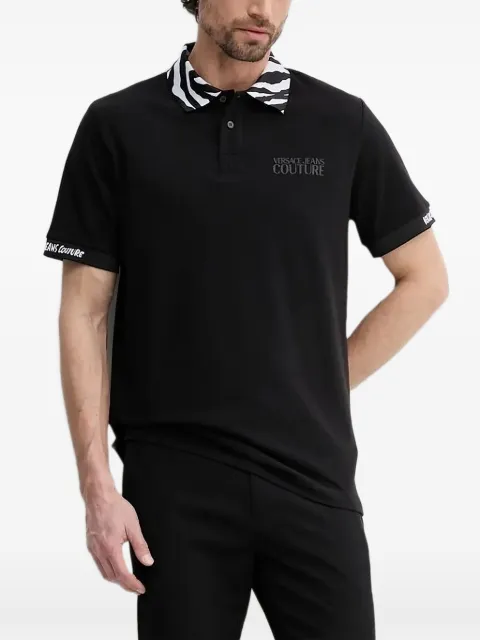 Versace Jeans Couture zebra print-collar polo shirt