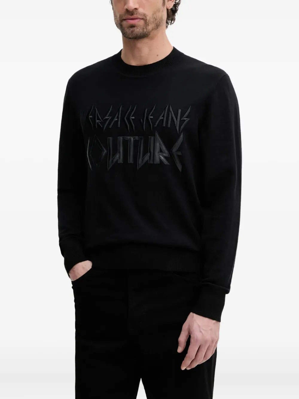 Versace Jeans Couture logo-embroidered sweater | Black | Image 1