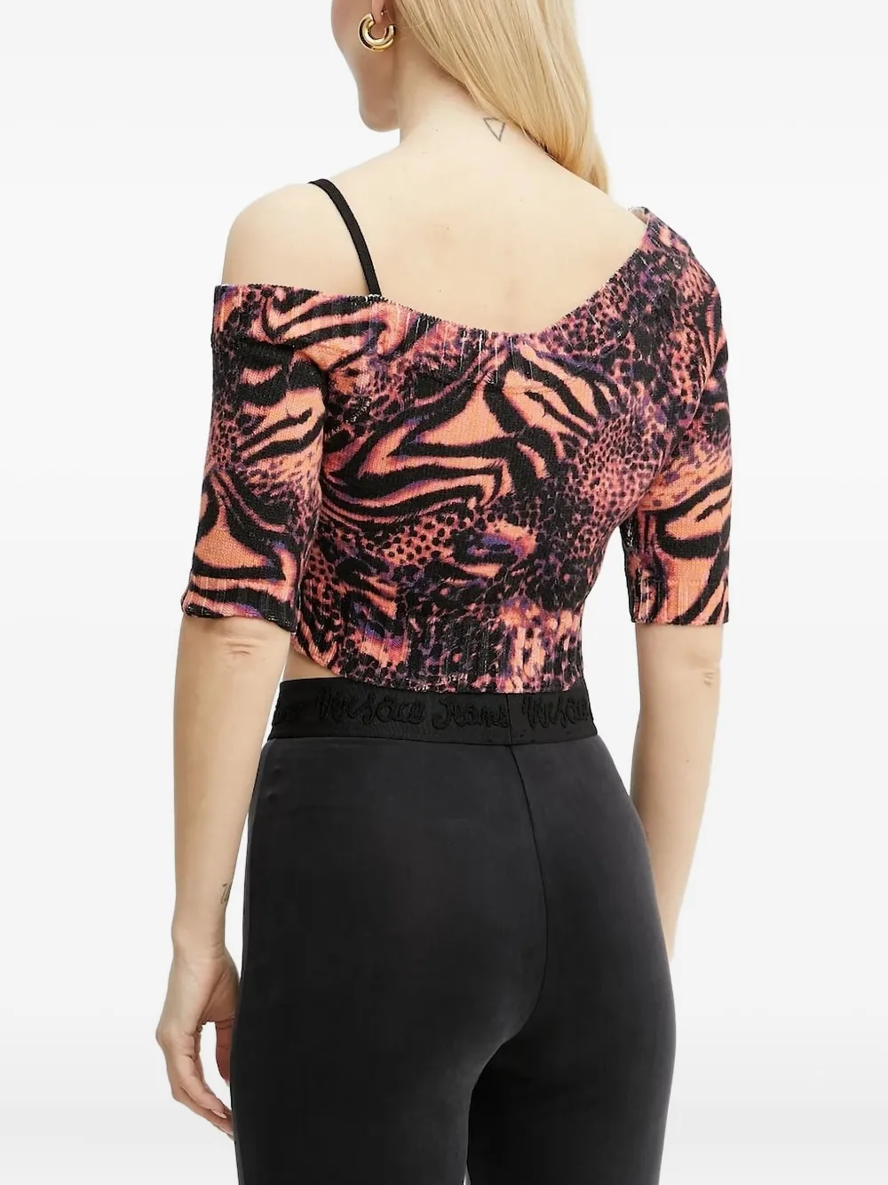 Versace Jeans Couture animal-print one-shoulder top | Blouses | Image 2