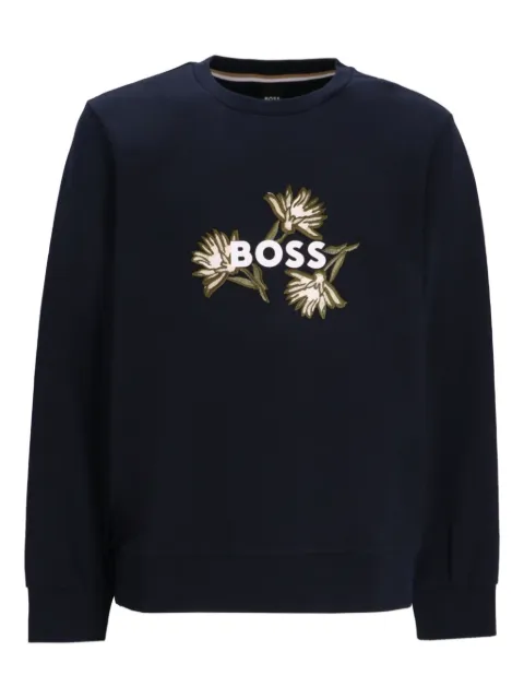 BOSS floral-embroidered sweatshirt