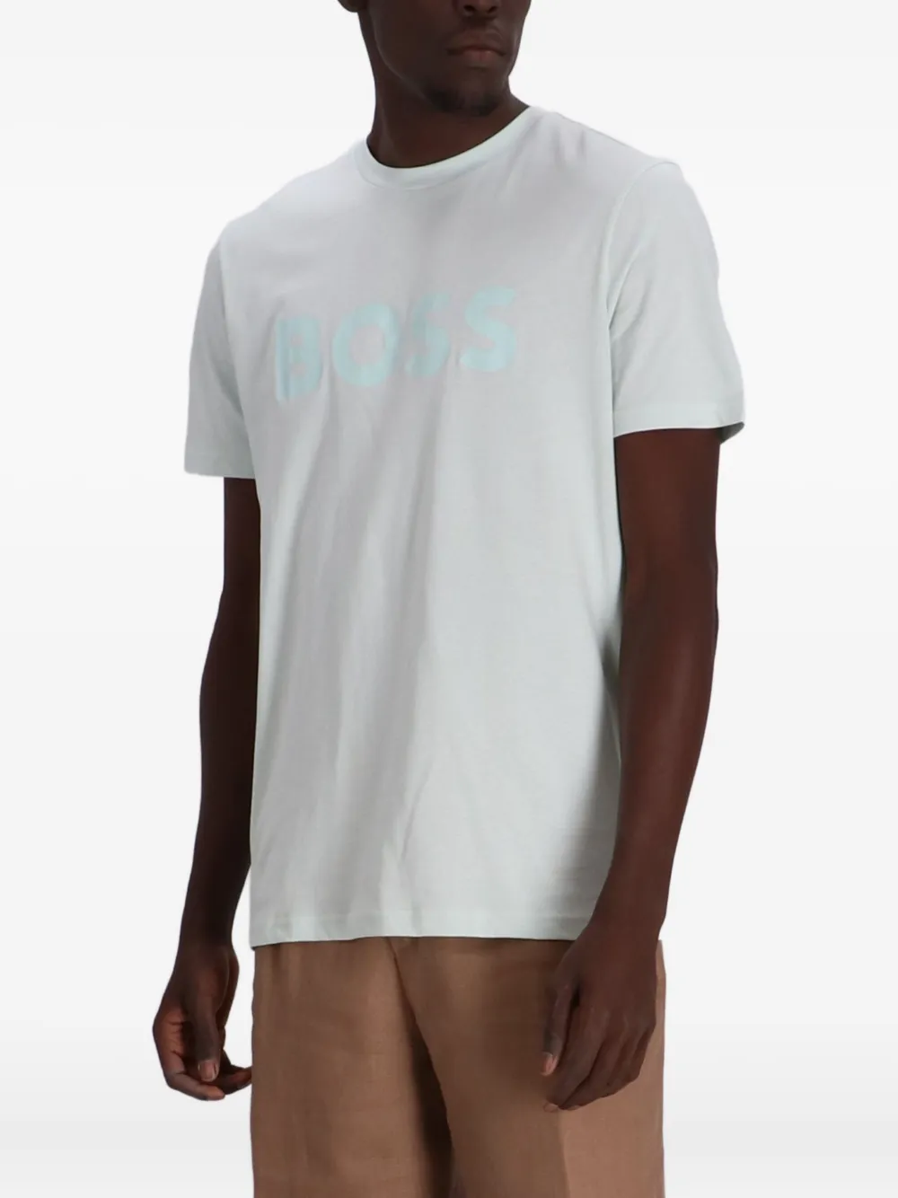 BOSS T-shirt met print Groen