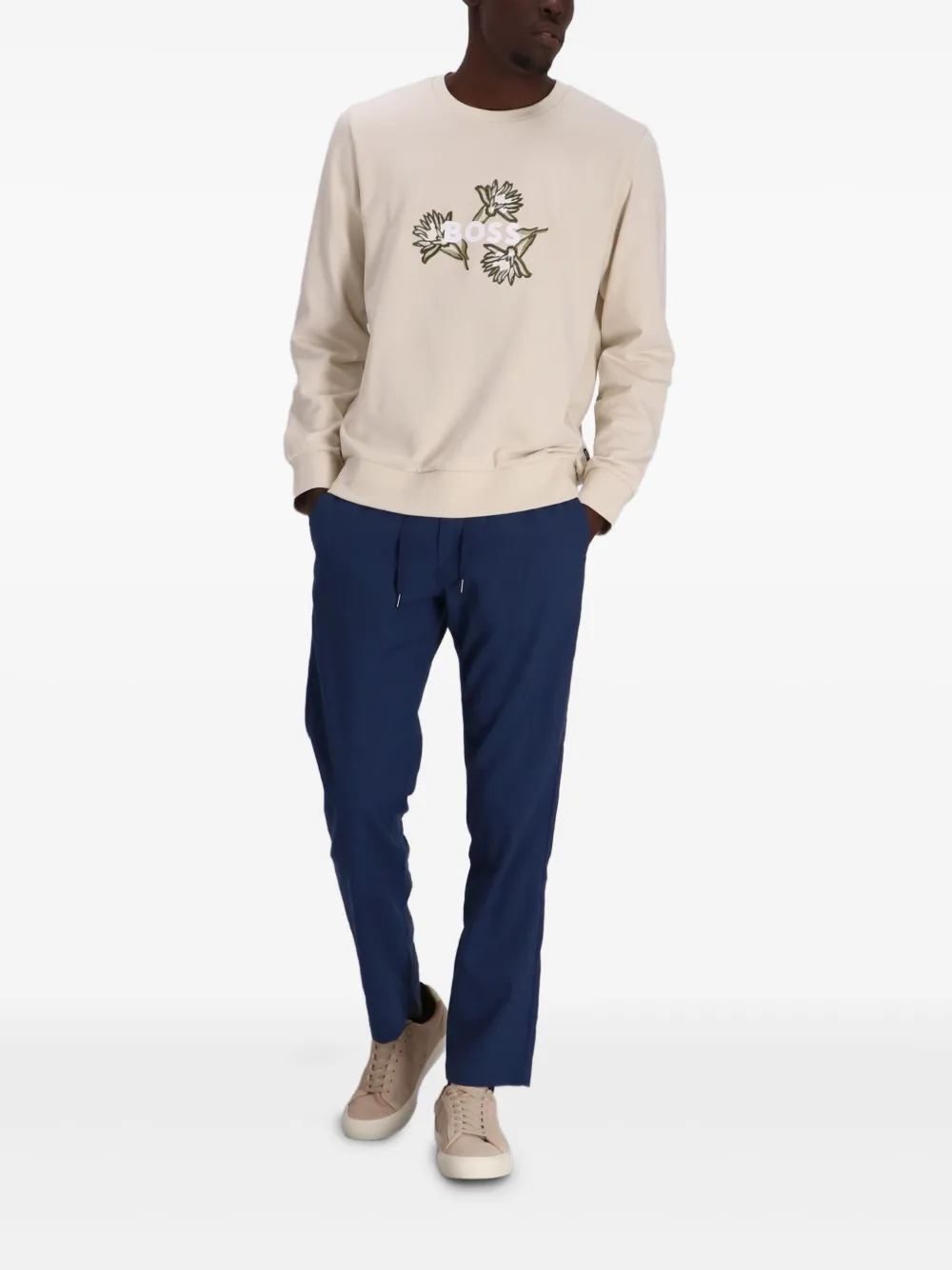 BOSS Broek met trekkoordtaille Blauw