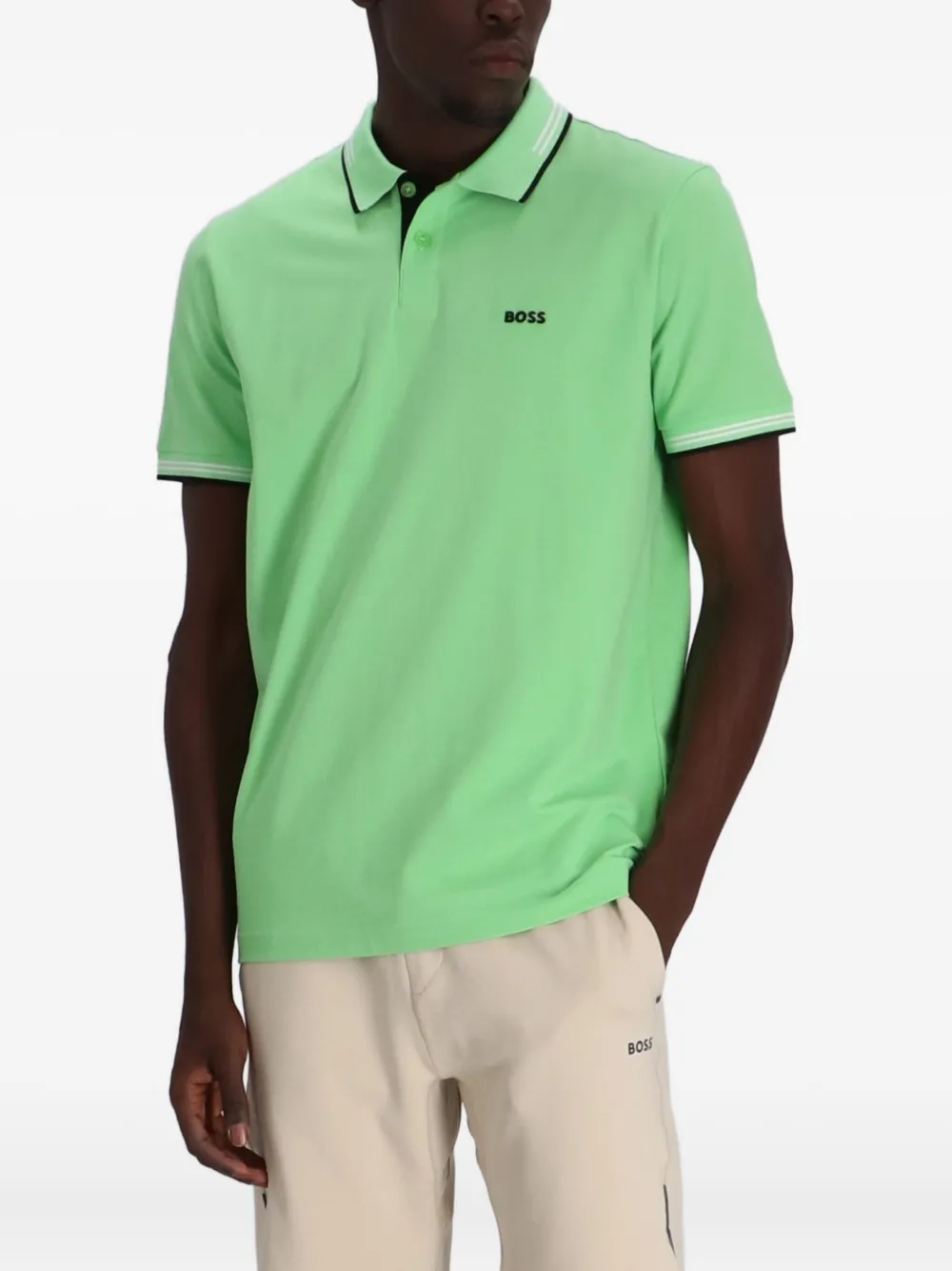BOSS Poloshirt met logo-applicatie Groen