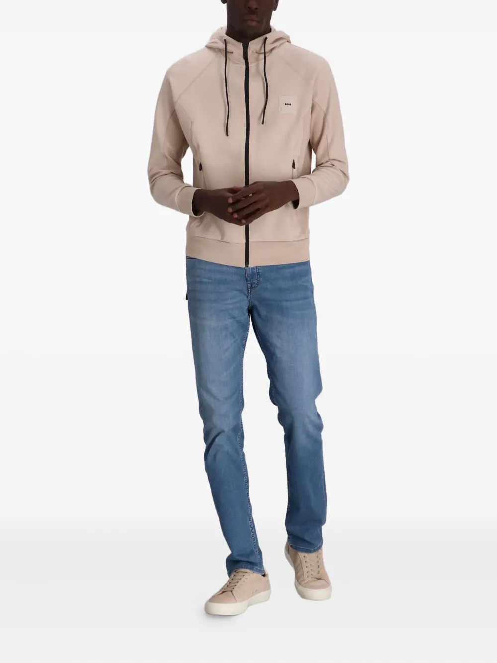 HUGO BOSS LOGO-APPLIQUÉ HOODIE 