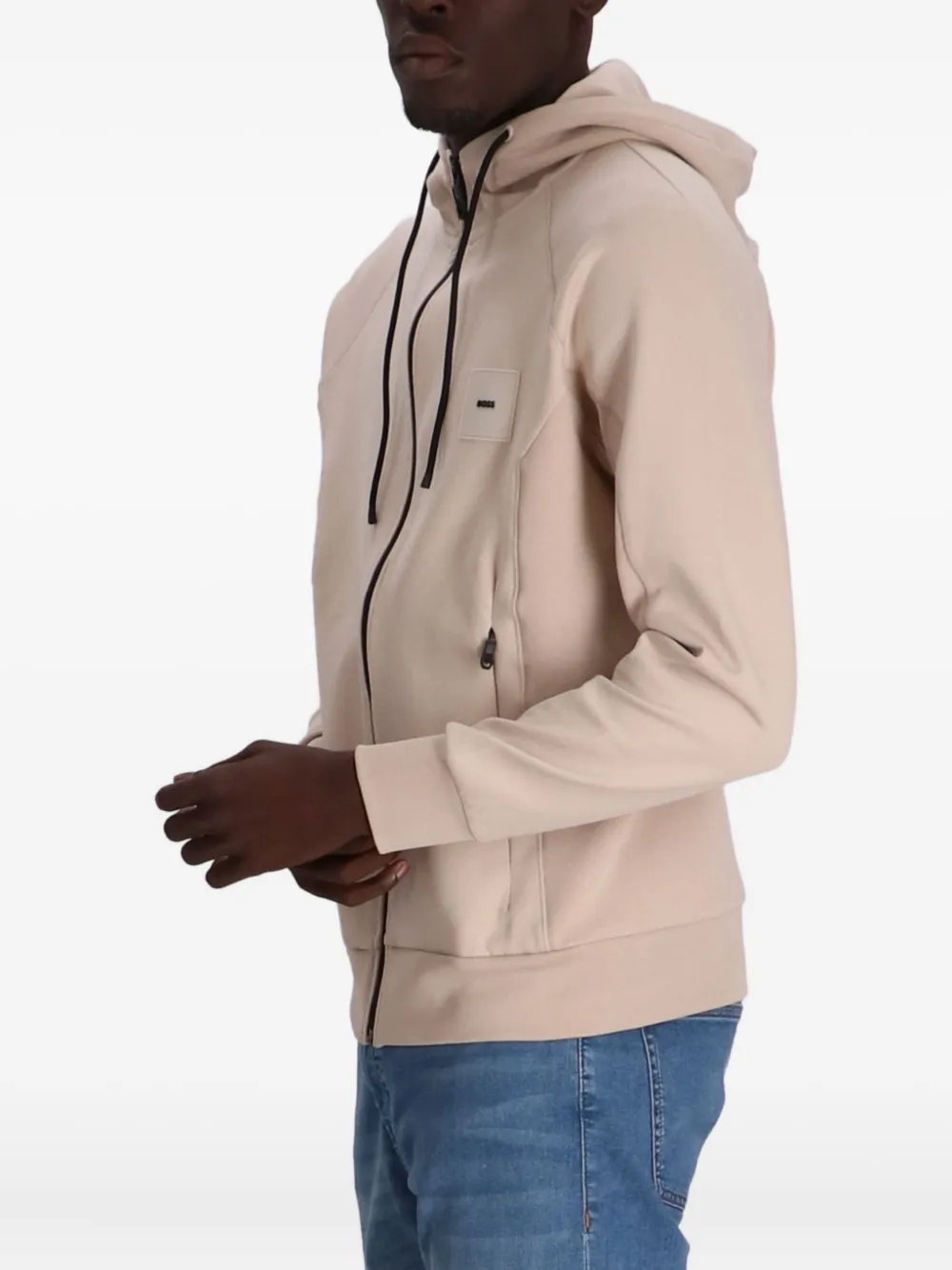 HUGO BOSS LOGO-APPLIQUÉ HOODIE 