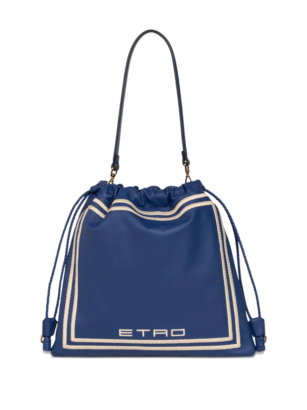 ETRO KALISPERA medium schoudertas met geborduurde bloemen - Blauw