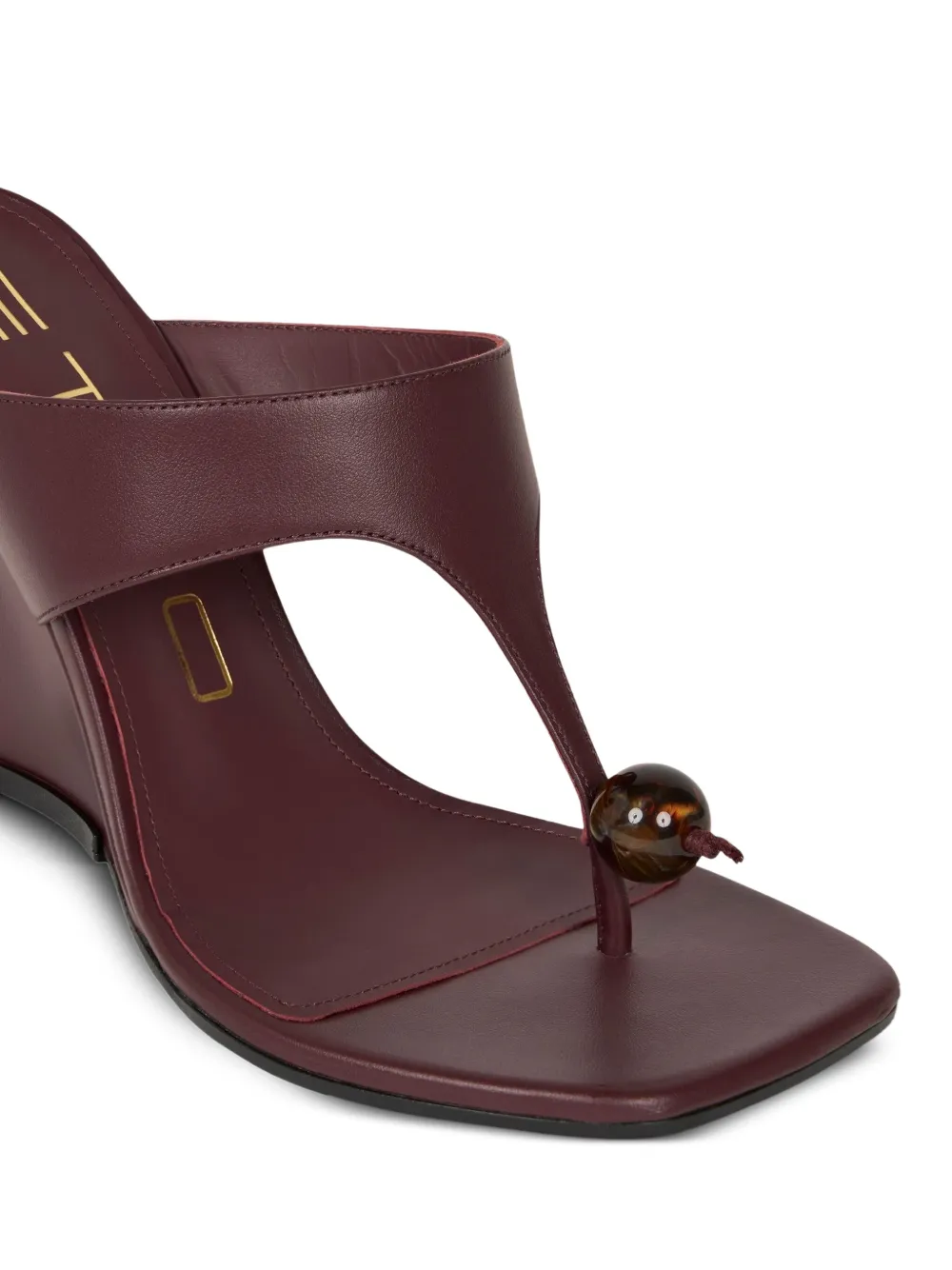 ETRO leather-wedge sandals Brown