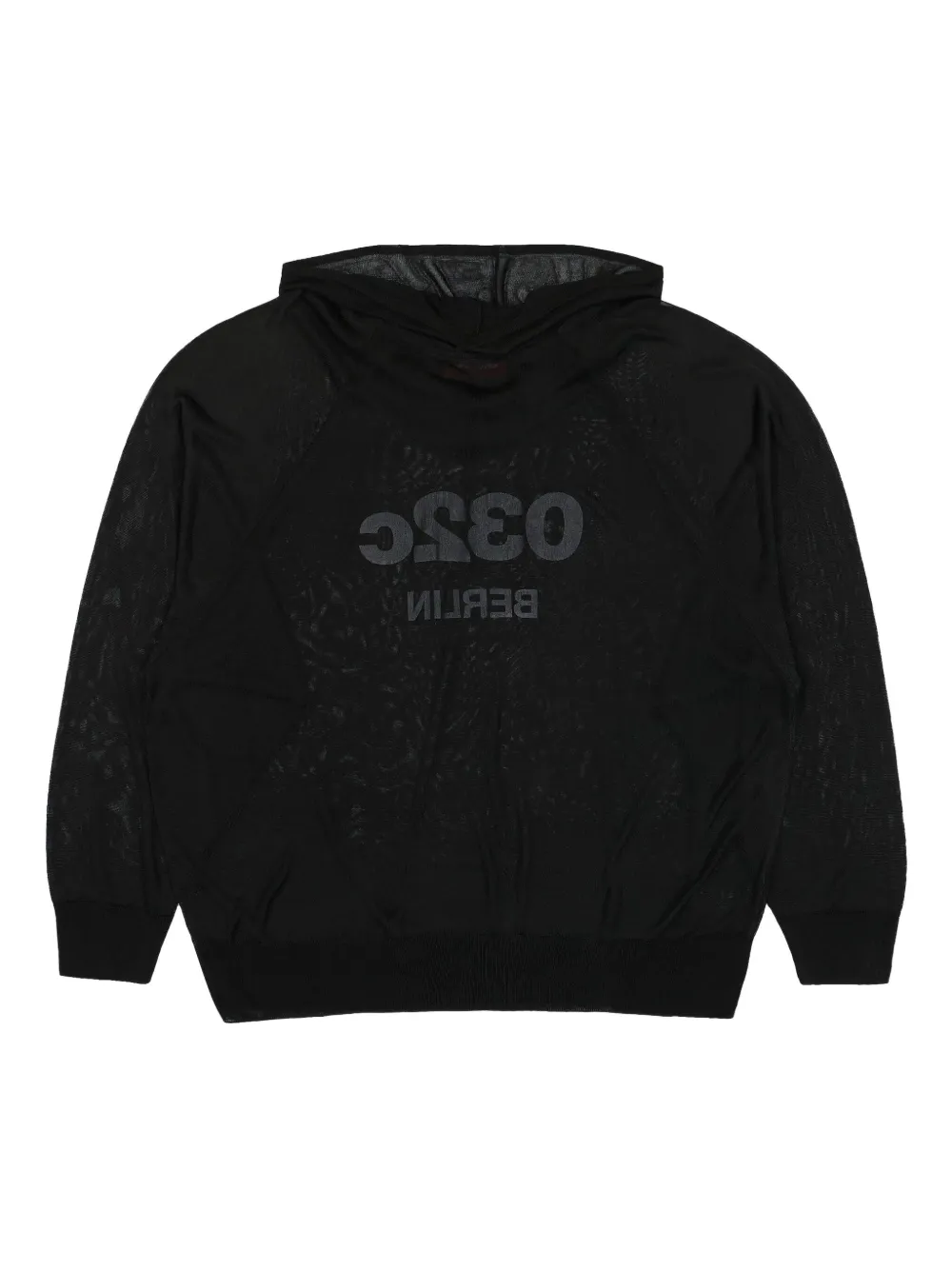 032c Selfie Translucent hoodie | Black | Image 1