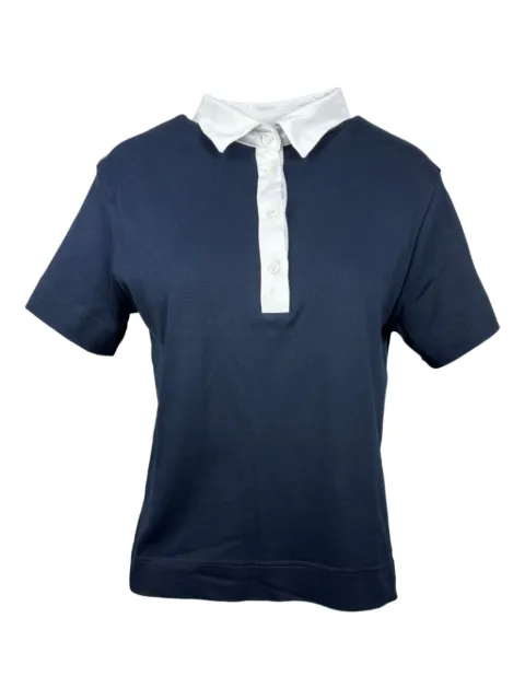 Gran Sasso contrast-collar cotton polo short