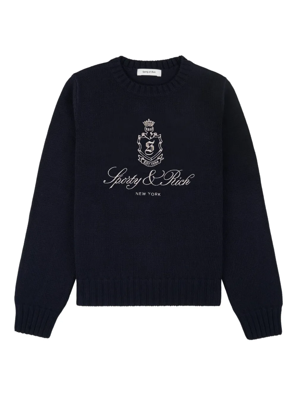 Sporty & Rich Trui met geborduurd logo Blauw