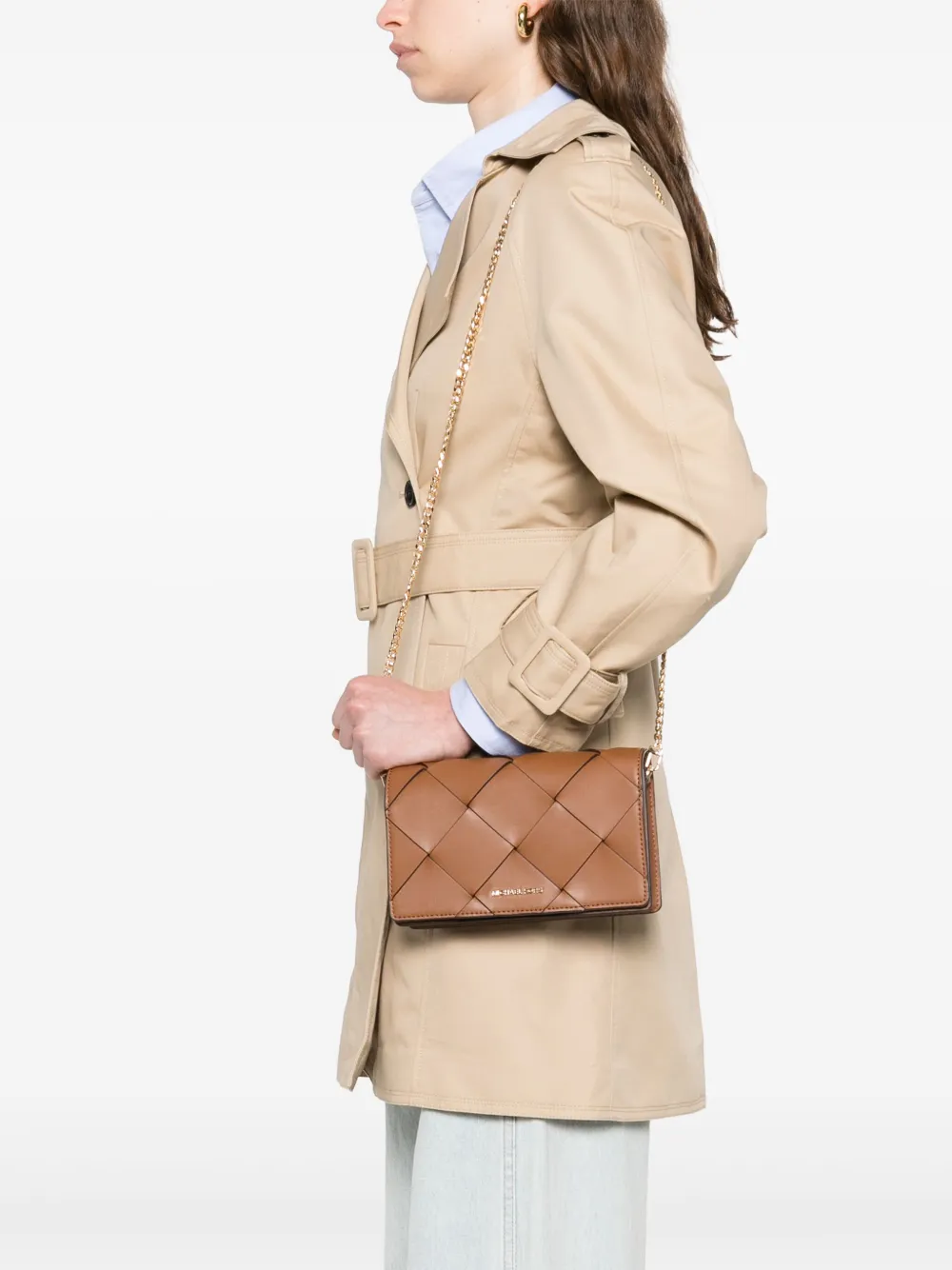Michael Kors Jet Set medium schoudertas met bedel - Bruin