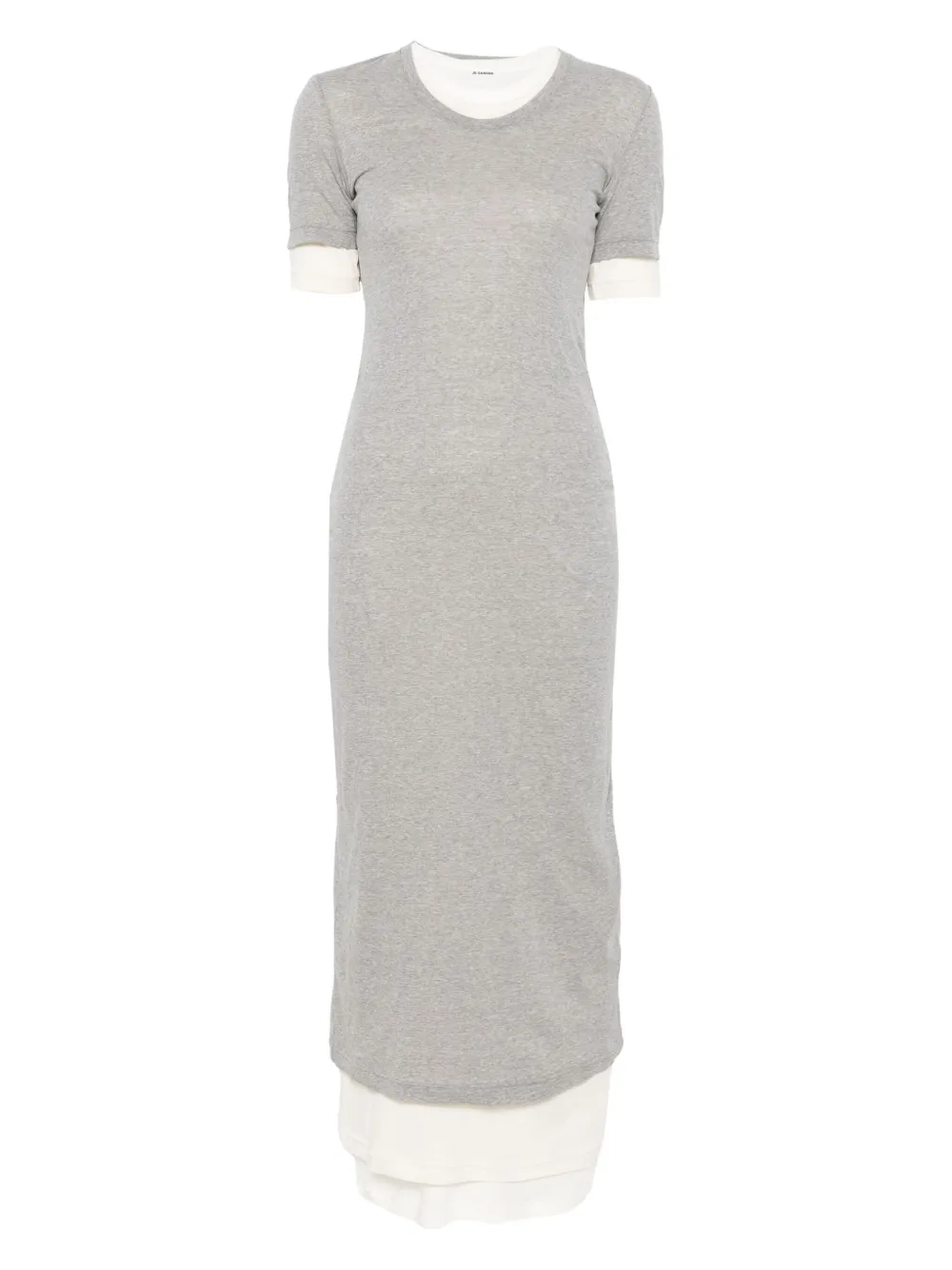 JIL SANDER+ Gelaagde maxi-jurk 971 BEIGE GREY