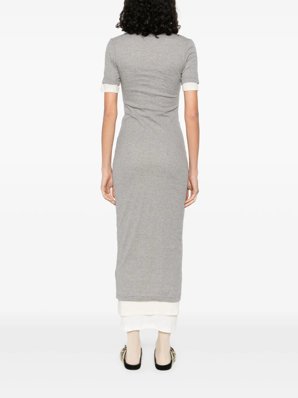 JIL SANDER+ Gelaagde maxi-jurk 971 BEIGE GREY