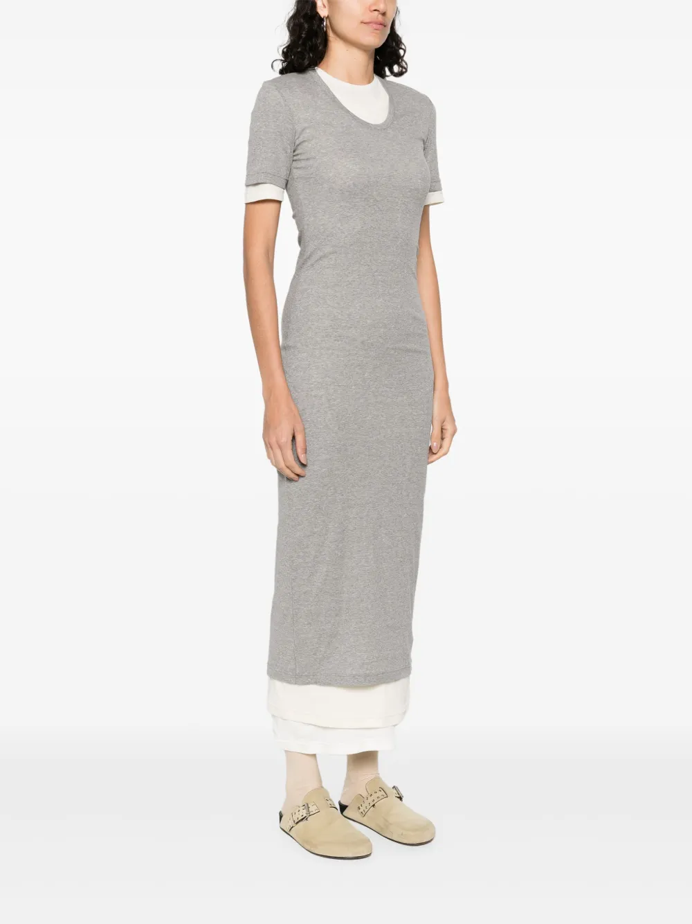 JIL SANDER+ Gelaagde maxi-jurk 971 BEIGE GREY