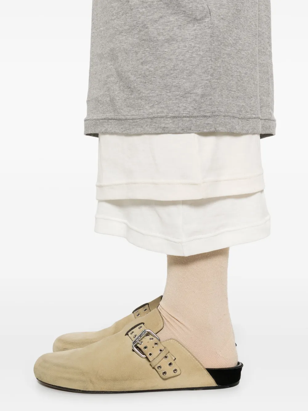 JIL SANDER+ Gelaagde maxi-jurk 971 BEIGE GREY