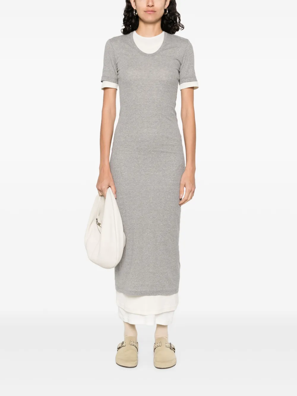 JIL SANDER+ Gelaagde maxi-jurk - 971 BEIGE/GREY