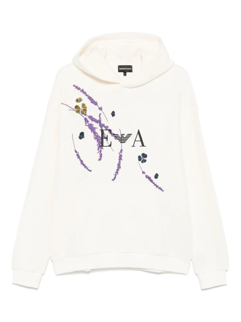 Emporio Armani Hoodie met geborduurd logo Wit