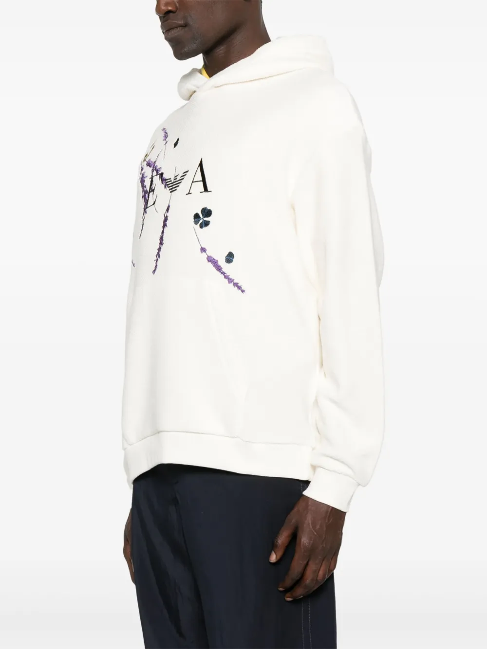 Emporio Armani Hoodie met geborduurd logo Wit