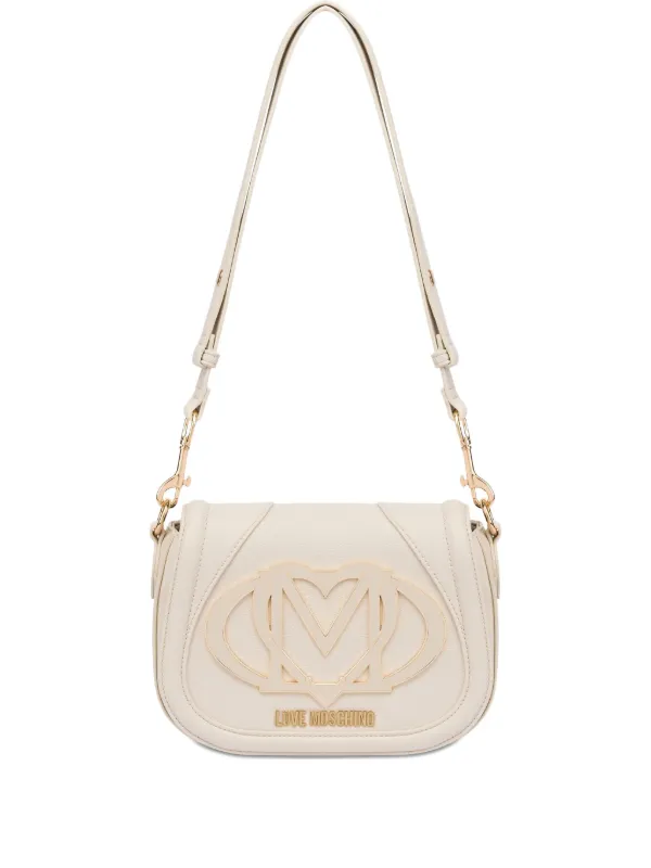 Love Moschino Foldover Top Shoulder Bag White FARFETCH IN