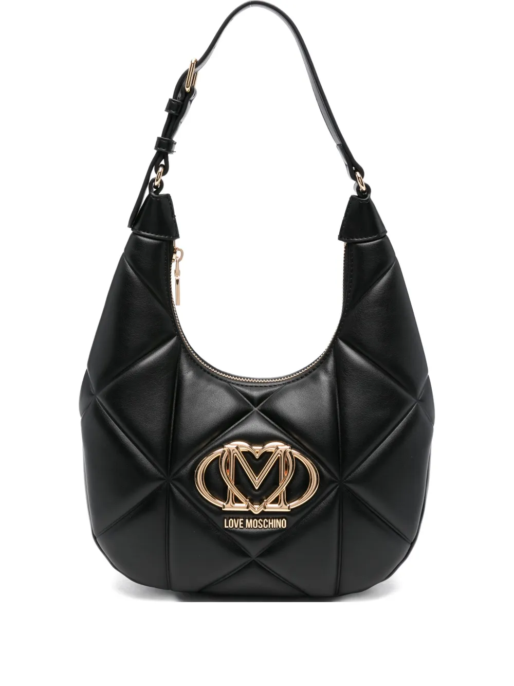 Love Moschino Schoudertas met logoplakkaat Zwart