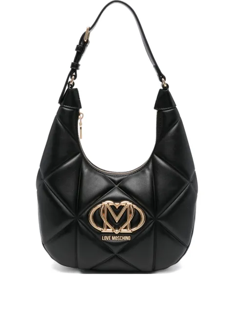 Love Moschino quilted logo-plaque shoulder bag