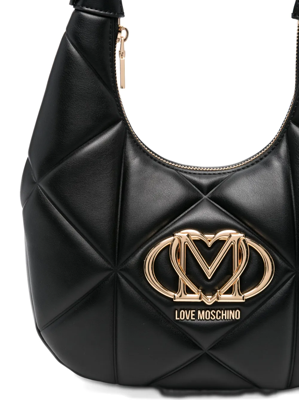 Love Moschino Schoudertas met logoplakkaat Zwart