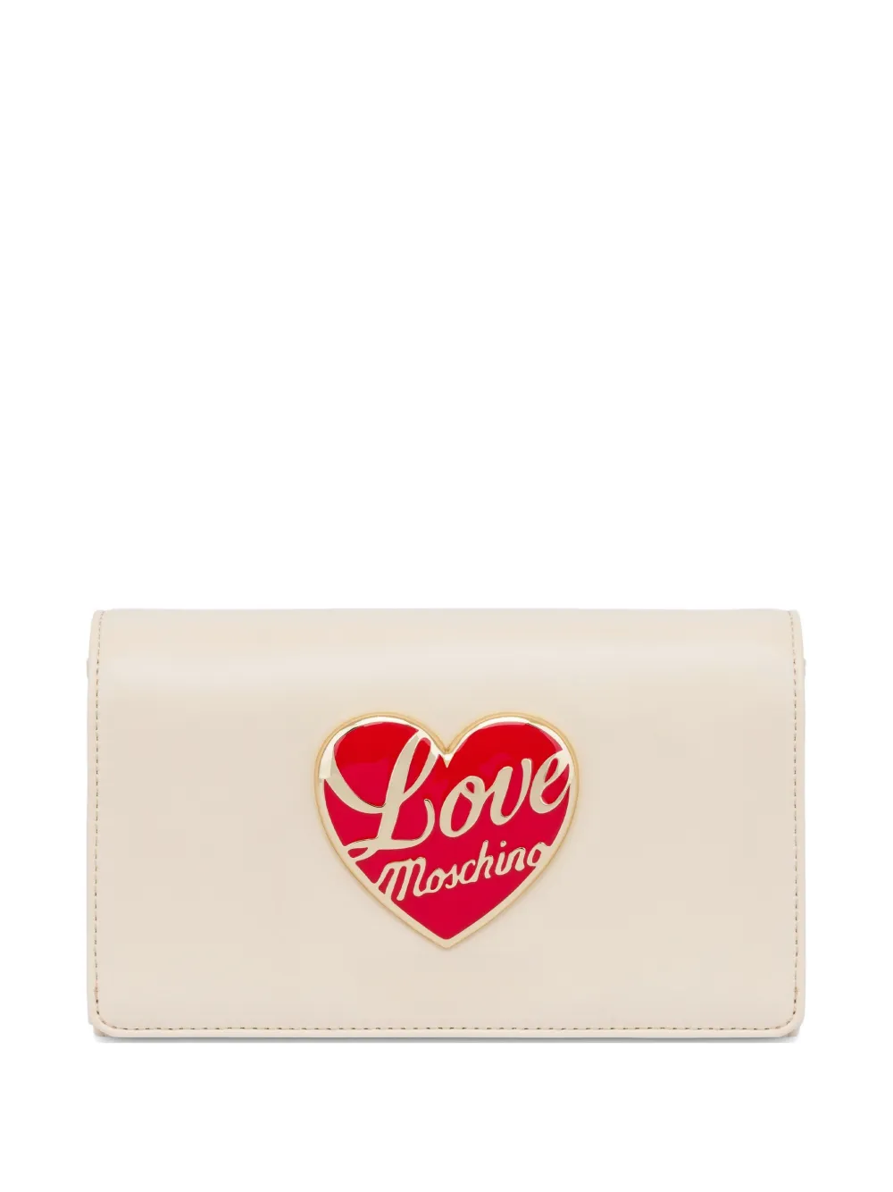 Love Moschino Clutch con applicazione - Bianco