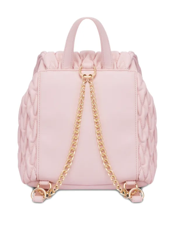 【関税&送料込】Love Moschino Bags Pink Love Moschino - Pink Logo Detail Boxy Shoulder Bag