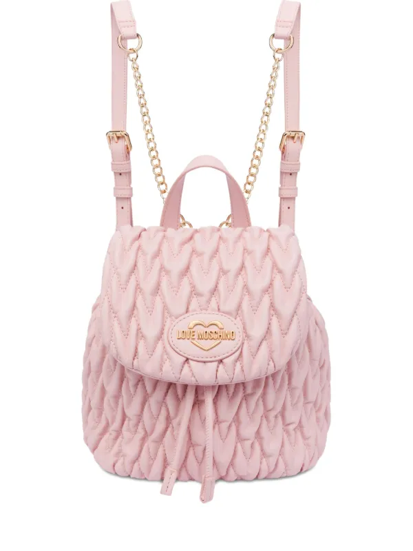 Love Moschino Matelassé Backpack Pink FARFETCH ID