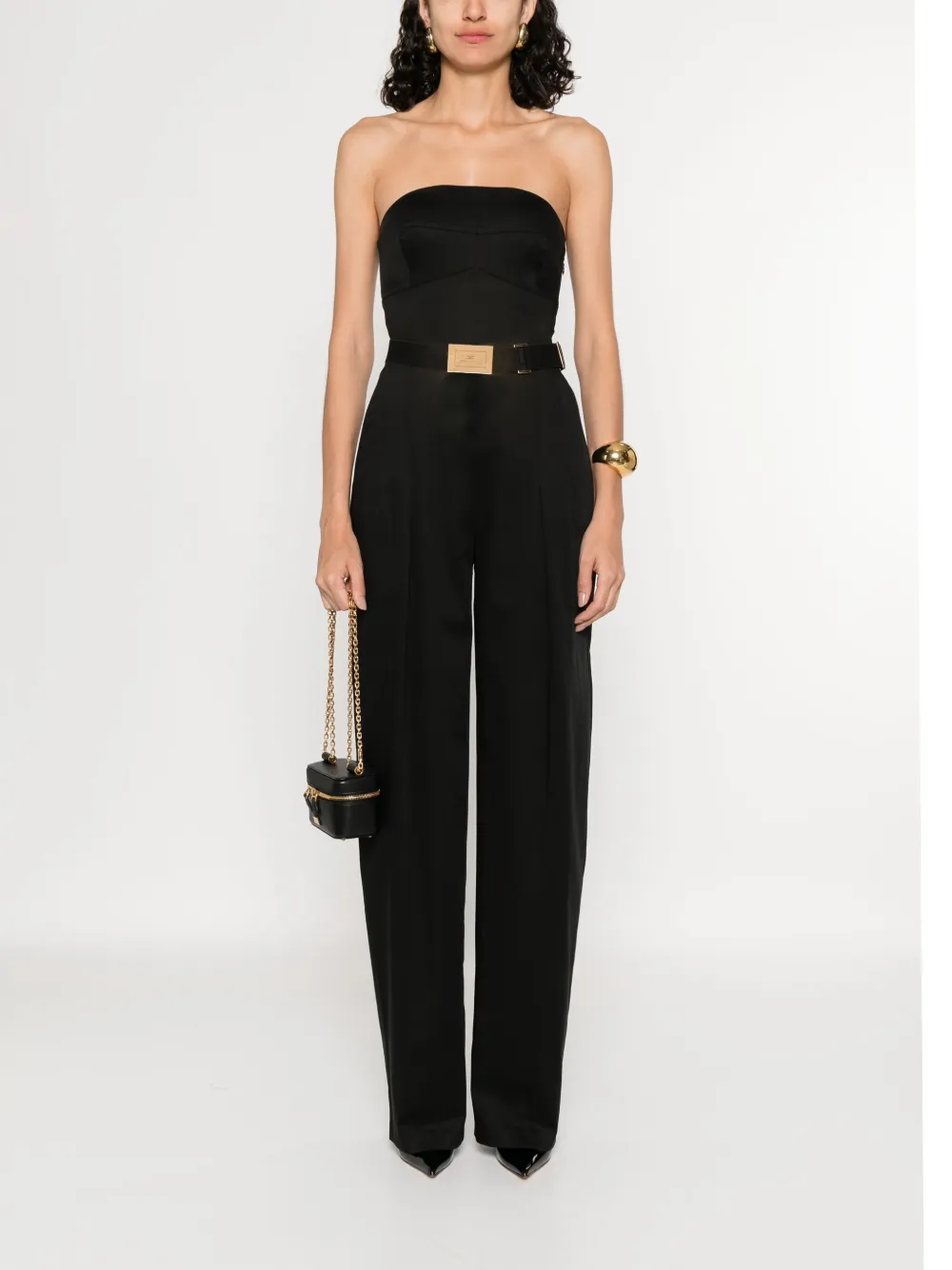 Elisabetta Franchi Jumpsuit met gekruiste veters - Zwart