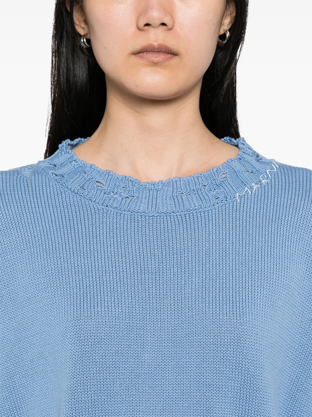 Marni Gerafelde trui Blauw