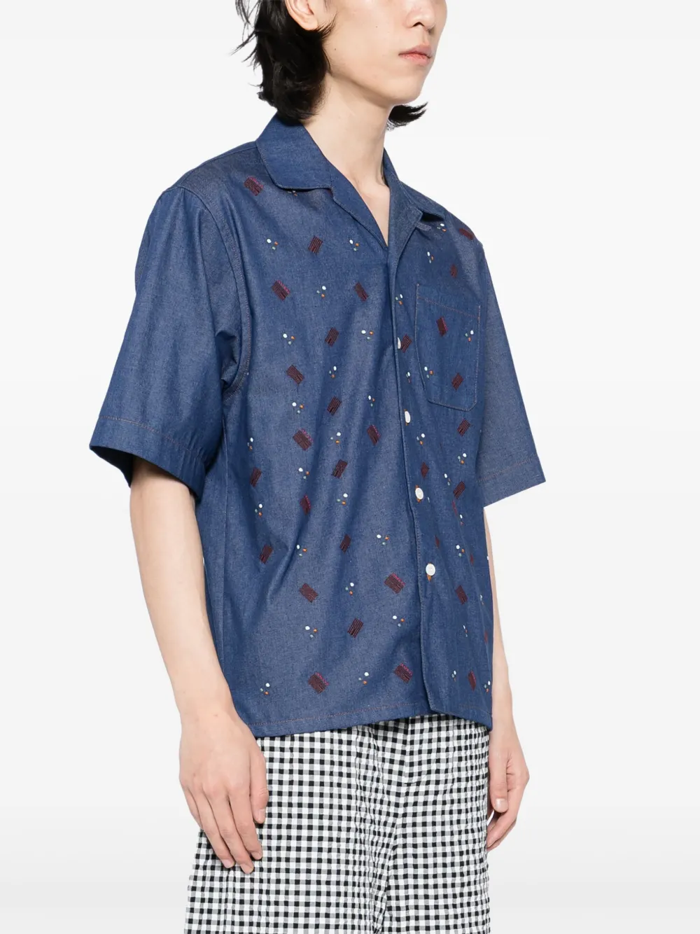 Marni Overhemd met borduurwerk Blauw
