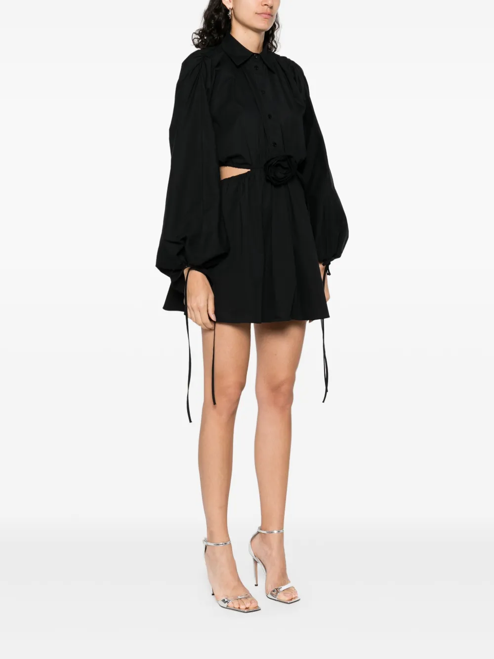Blumarine floral-appliqué mini dress Zwart