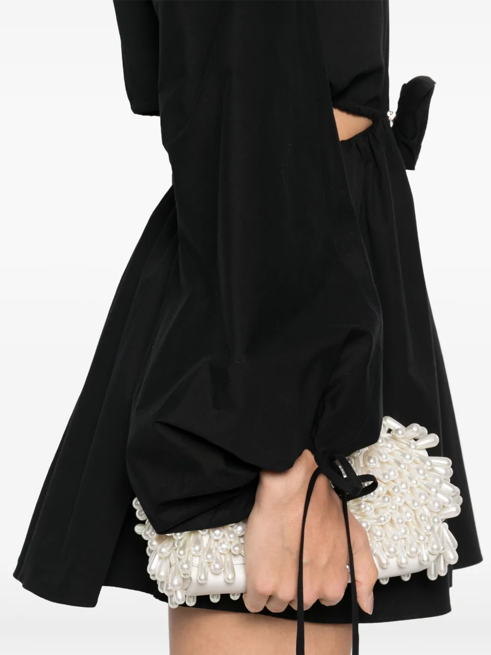 Blumarine floral-appliqué mini dress Zwart