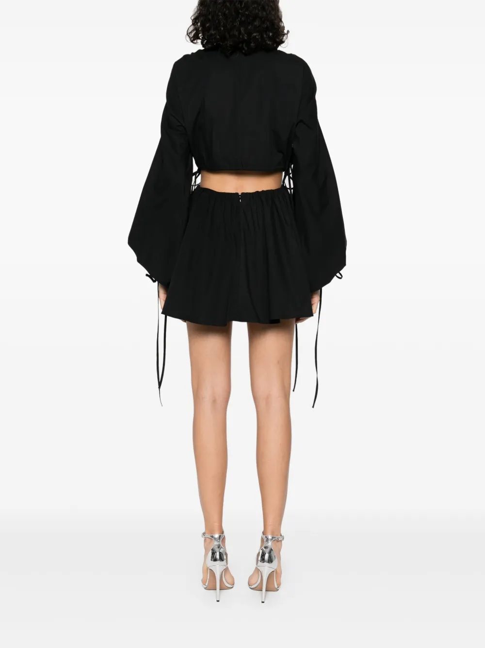 Blumarine floral-appliqué mini dress Zwart