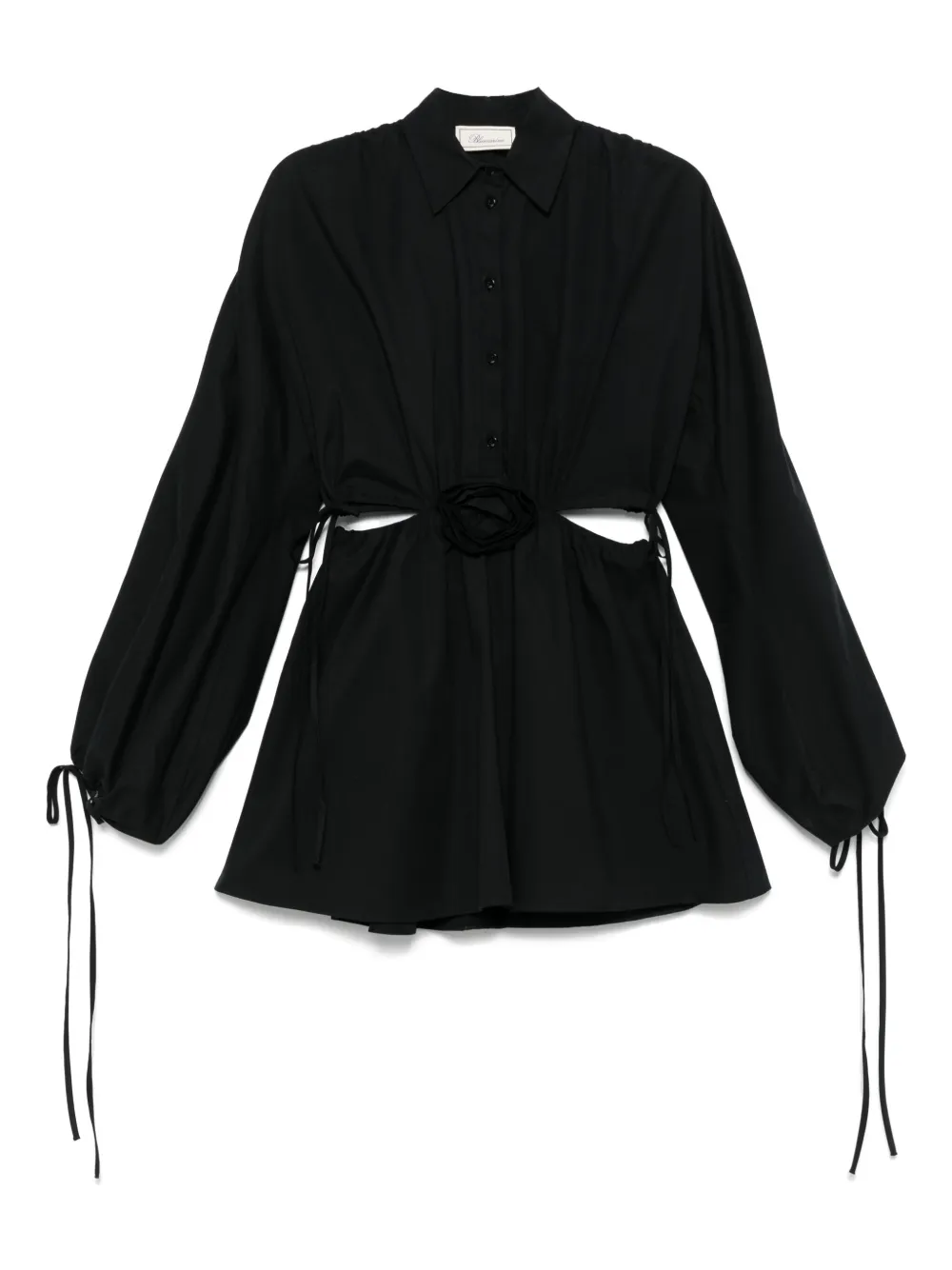 Blumarine floral-appliqué mini dress - ブラック Blumarine floral-appliqué mini dress - ブラック