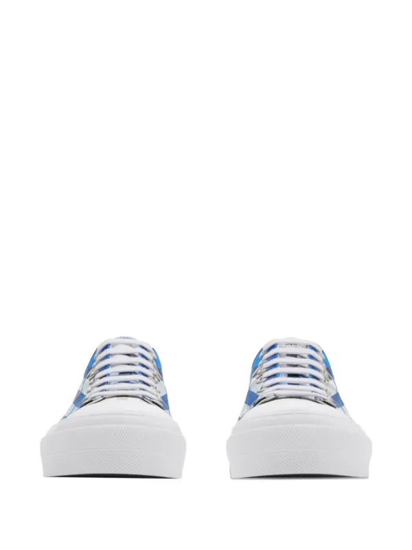Burberry Checked Sneakers | Blue | FARFETCH ZA