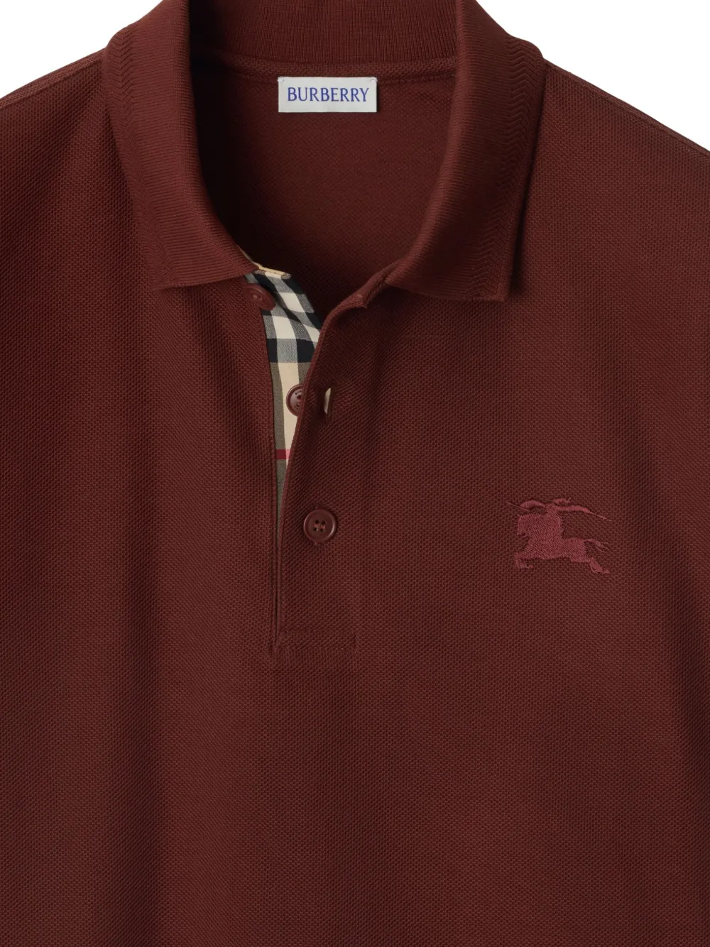 Burberry Poloshirt met geborduurd logo - Bruin