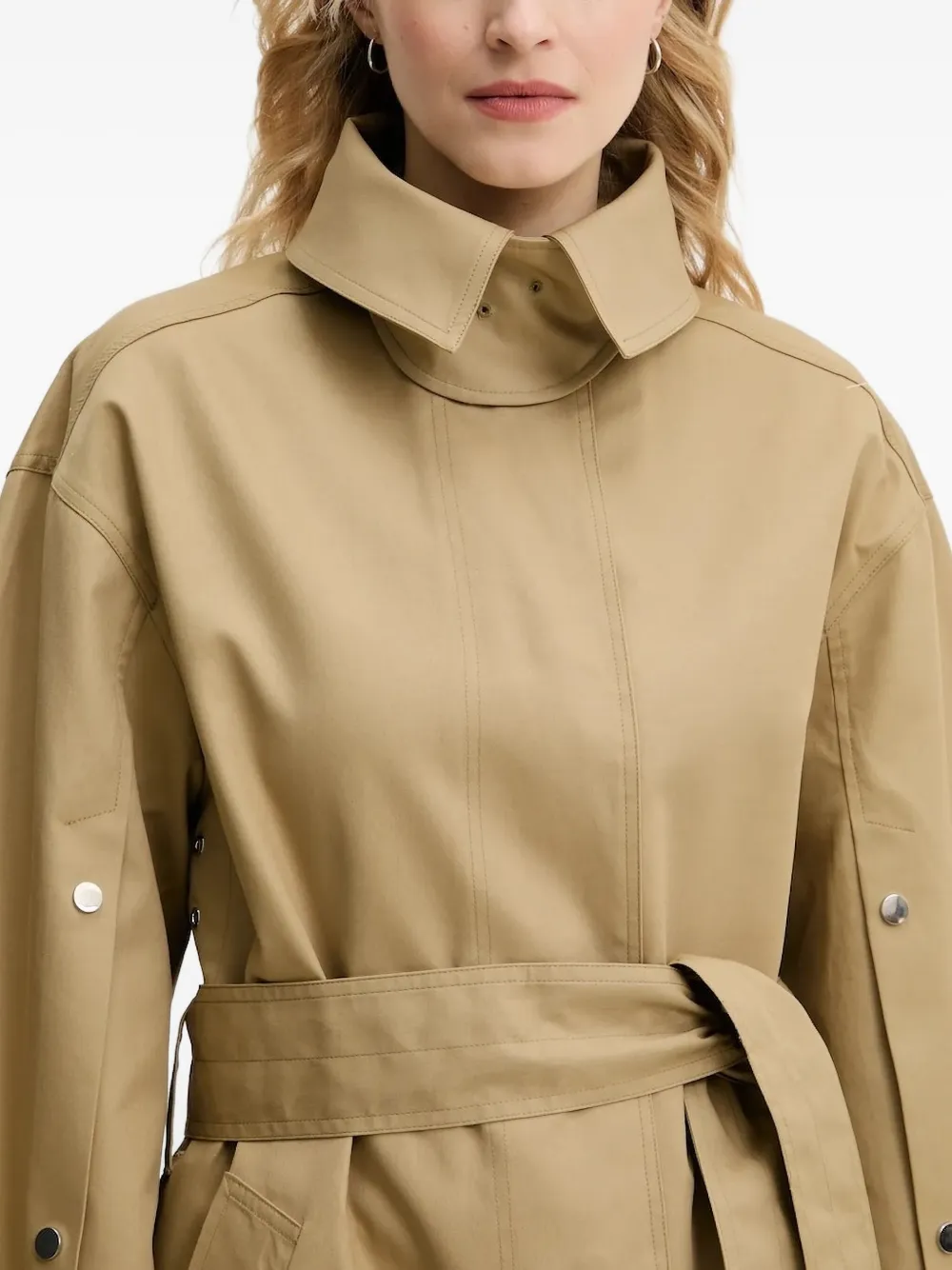 Day Birger Et Mikkelsen Jas met knoopmanchetten en ceintuur Beige