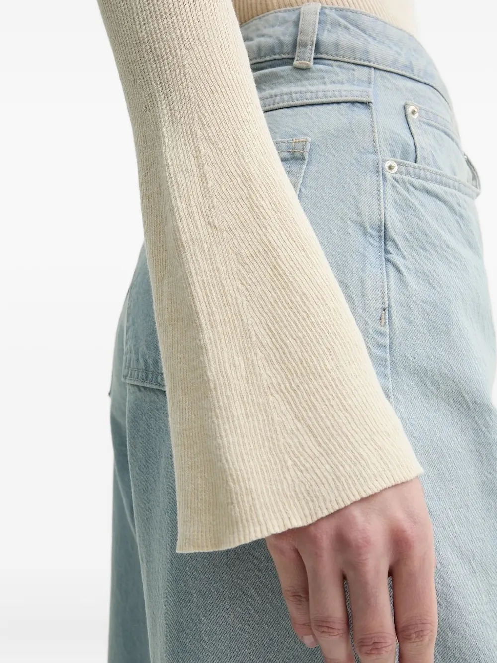 Day Birger Et Mikkelsen Geribbelde trui met klokmouwen Beige