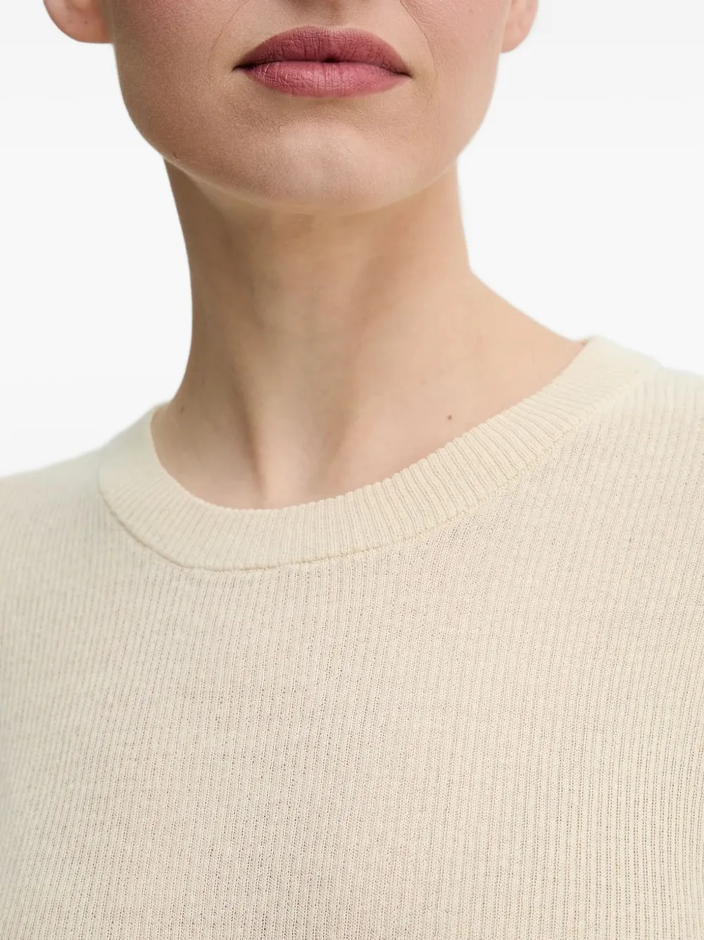 Day Birger Et Mikkelsen Geribbelde trui met klokmouwen Beige