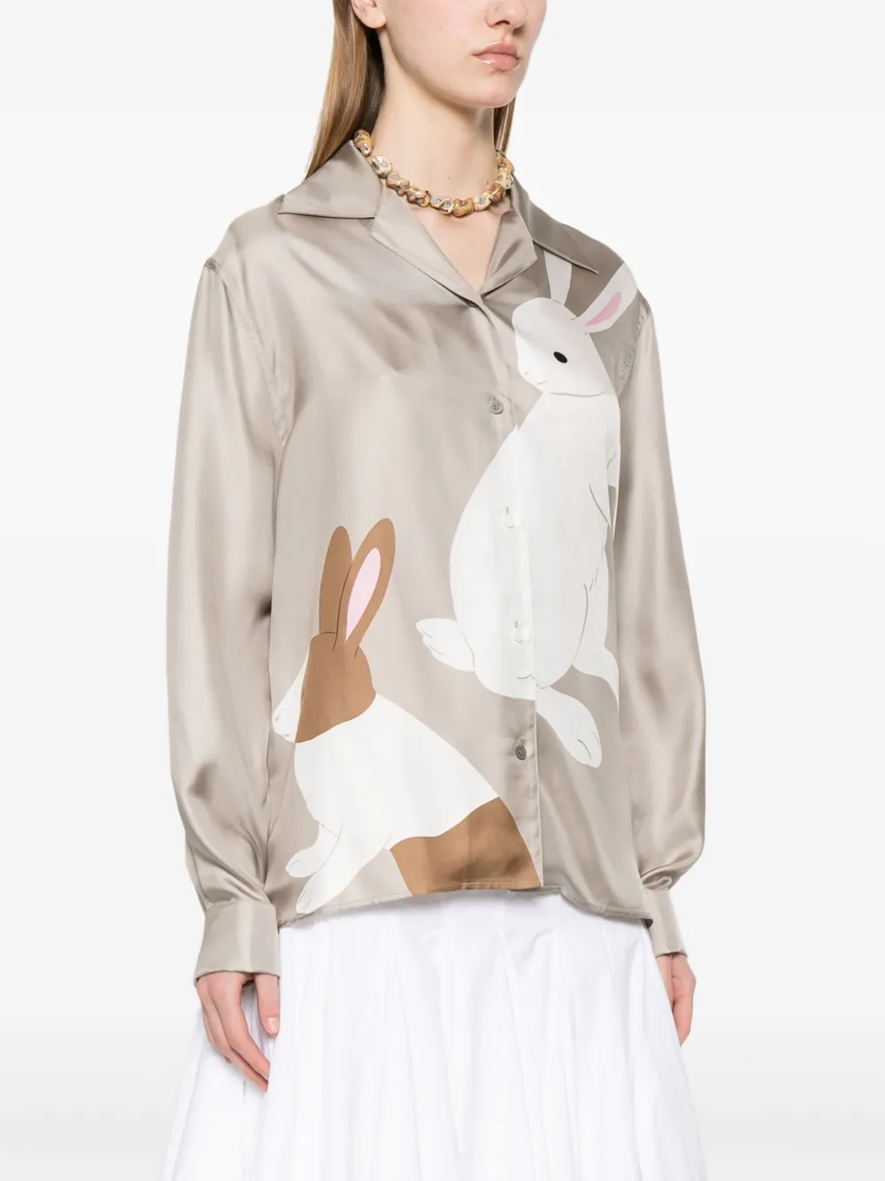 LOEWE x Suna Fujita zijden blouse Grijs