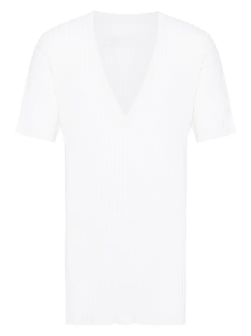 T-shirt en maille nervurée - MM6 Maison Margiela - Modalova
