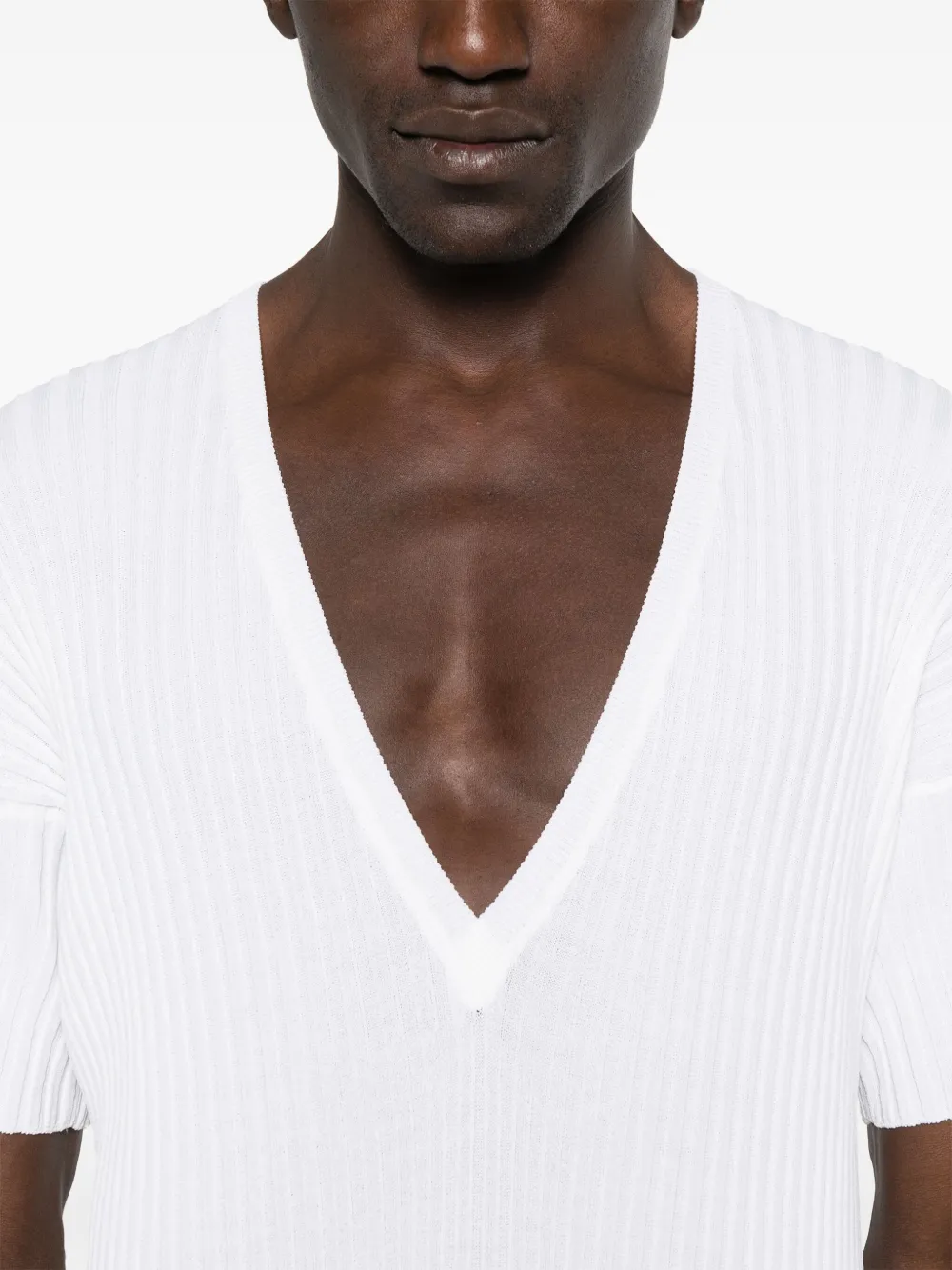 MM6 Maison Margiela Geribbeld T-shirt Wit