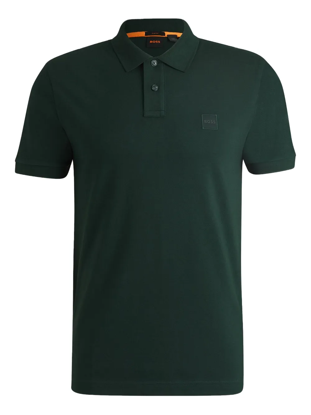 BOSS logo-patch polo shirt Groen