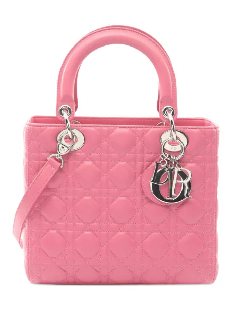Christian Dior Pre-Owned 2000-2024 Medium Lambskin Cannage Lady Dior satchel